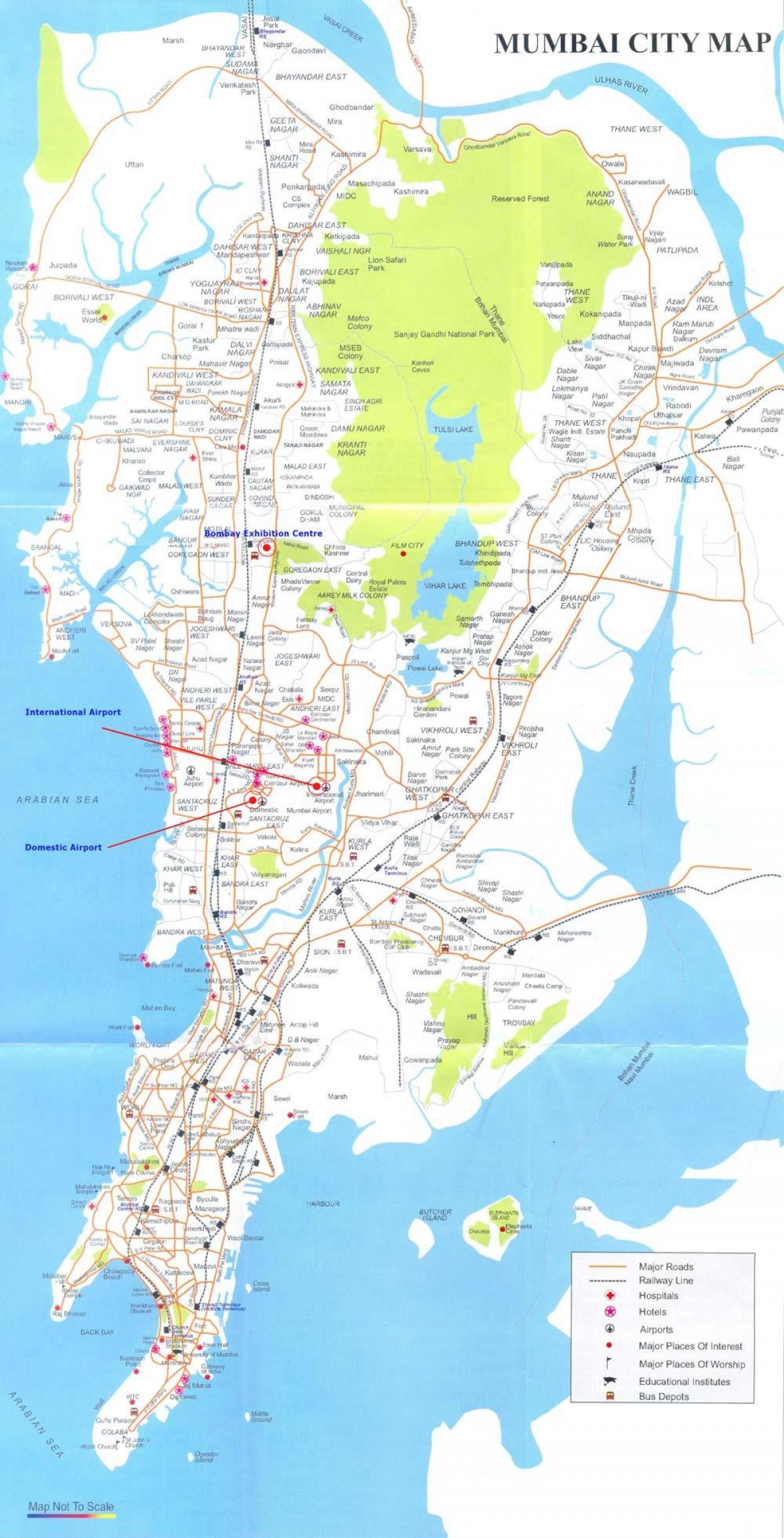 карта Бомбај
