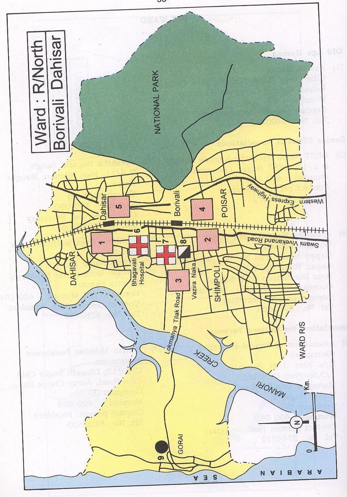 карта Дахисар Мумбаију