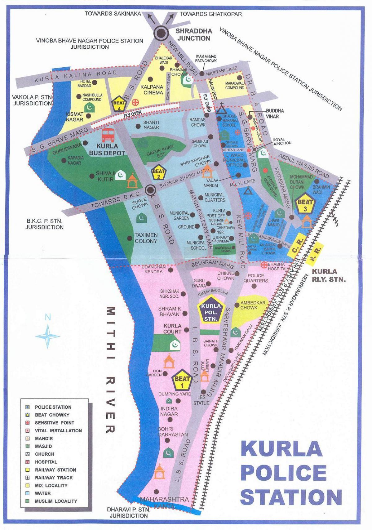 карта Мумбаију Курла