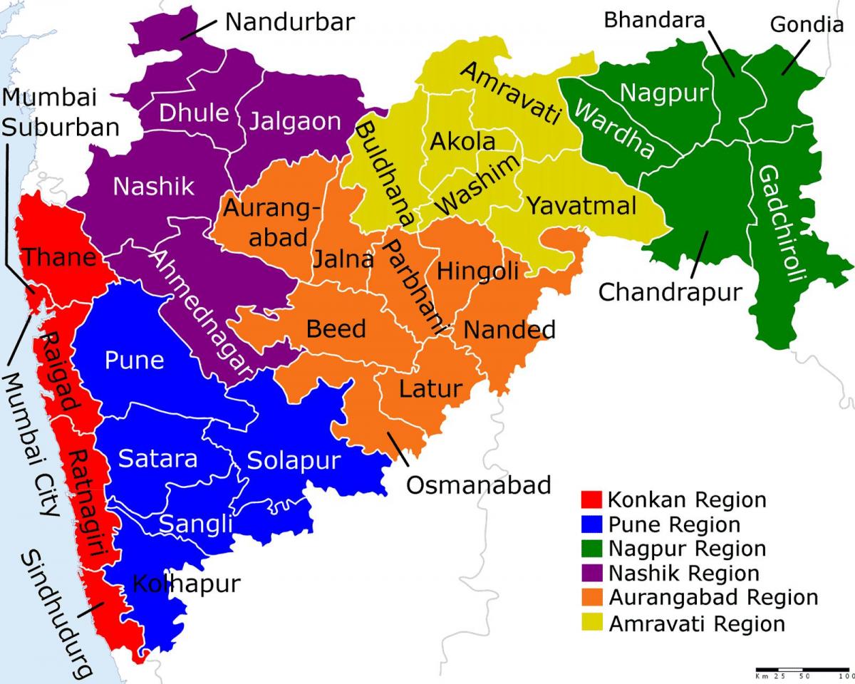 карта Махараштра Мумбаију