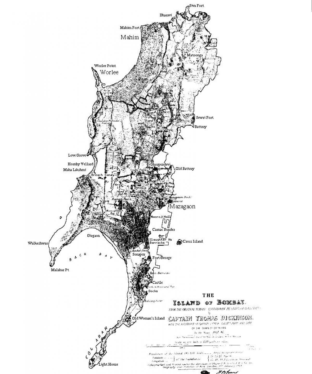 карта Мумбаију острво
