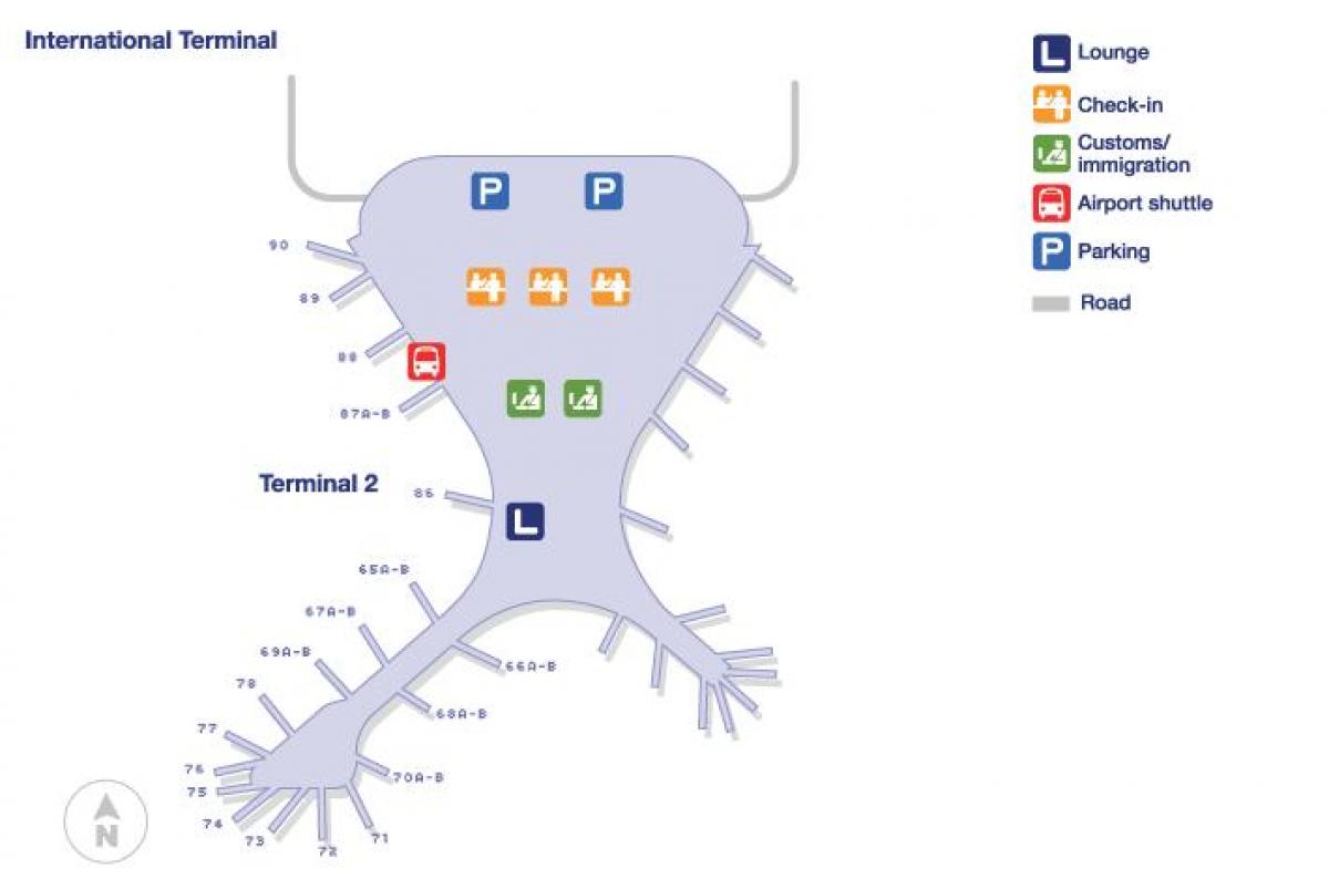терминал 2 на аеродрому Мумбаију мапи
