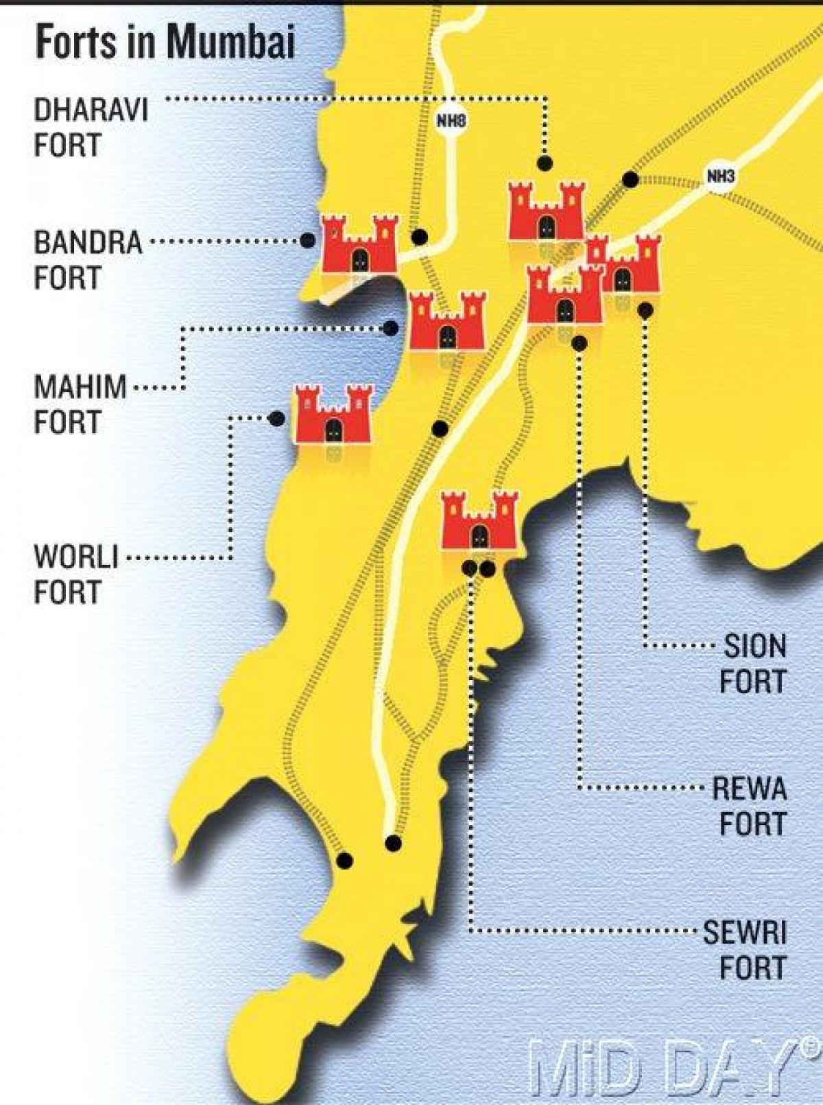 Мумбаију Форт мапи