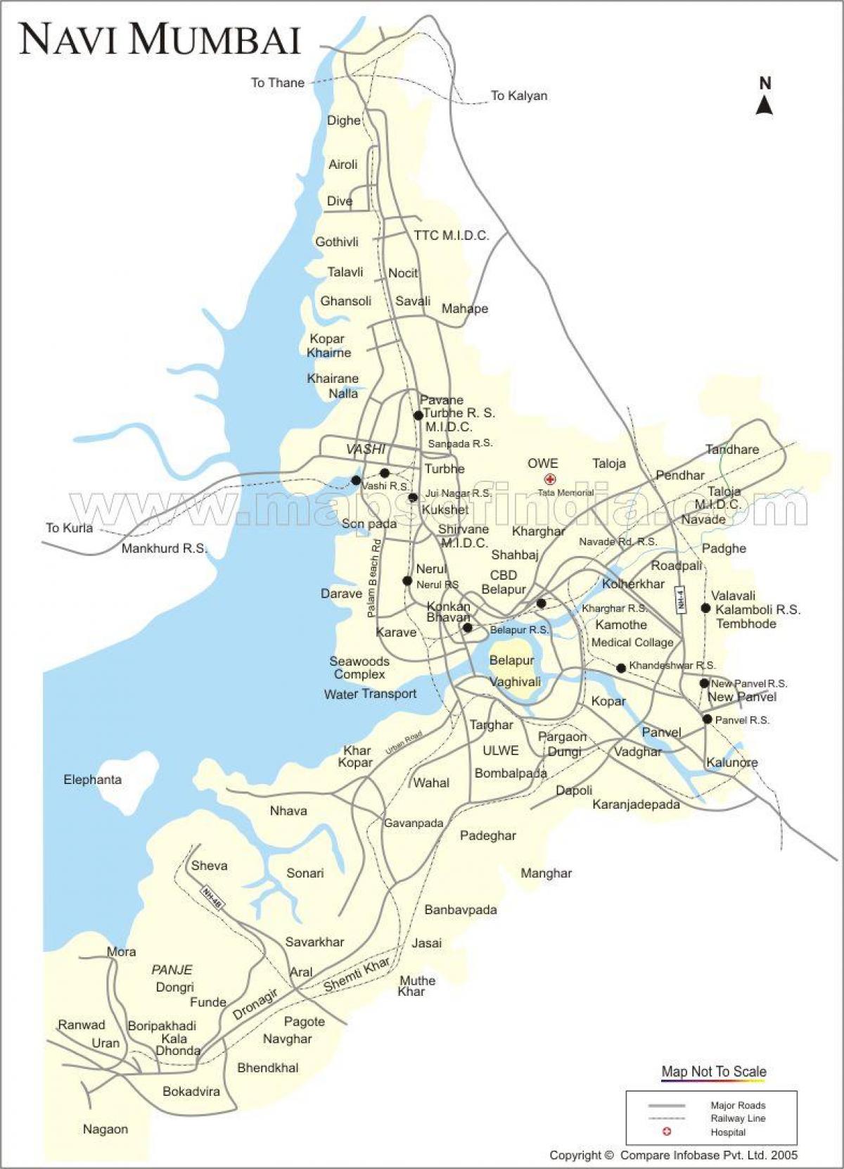мапа Новог Мумбаију
