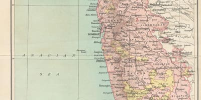 Карта председништва Бомбај