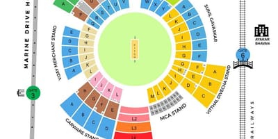 Стадион ванкхед Мумбаију мапи
