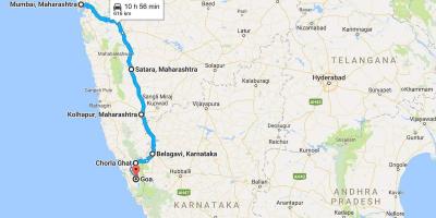 Мумбая до Гоа мапа Пута